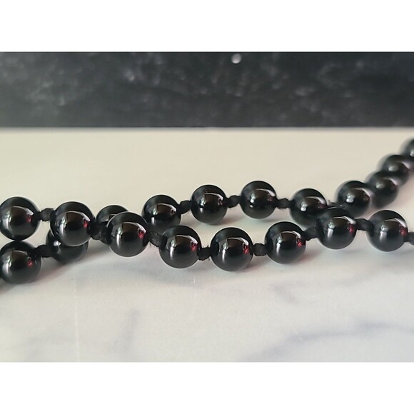 Artisan Onyx Graduated Ball Bead Necklace Vintage - Picture 5 of 10